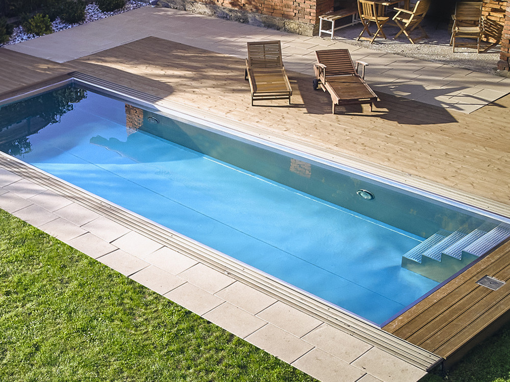 Bazénový set NEREZ | Kompletní skimmerový nerezový bazén Simply Pool