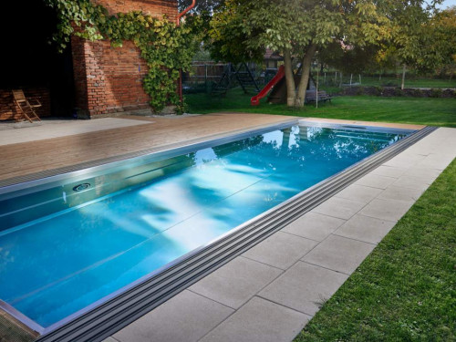 Zestaw basenowy NIERDZEWNY | Kompletny nierdzewny basen skimmerowy Simply Pool